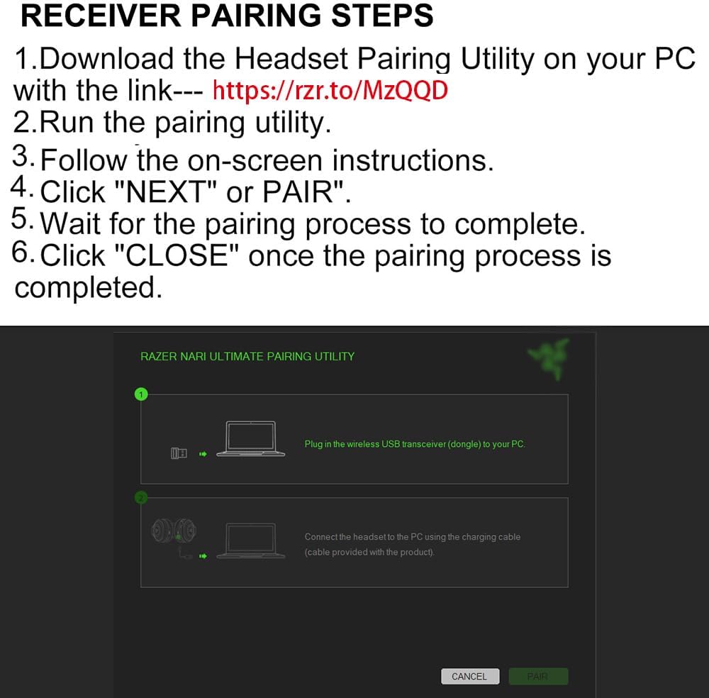 HUYUN Adaptador USB de repuesto para Razer Nari Ultimate, RC30-0267 Adaptador receptor USB para auriculares inalámbricos para juegos