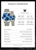 OLEVS Relojes de Pareja de San Valentín - Lujo, Moda para Hombre y Mujer, Juego de Relojes