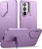 SURITCH para Samsung Galaxy S26 Plus Funda para Teléfono, Cubierta Magnética Protectora con Cubierta para Cámara y Soporte Metálico Ajustable para Galaxy S26 Plus - Taro Purple