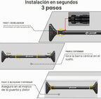 Barra de Tijera para Puerta Ajustable sin Tornillos de 440 lbs