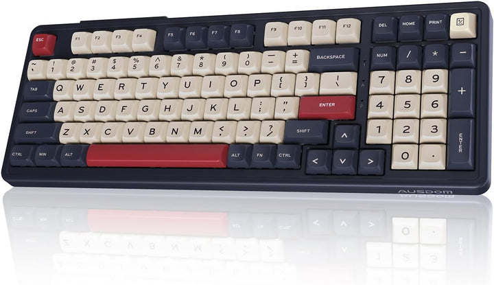 AUSDOM Teclado mecánico Bluetooth inalámbrico H98, BT5.3\/Type-C\/2...