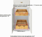 DINDON Organizador de armario extraíble de 2 niveles (11 pulgadas de ancho x 21 pulgadas de profundidad) con cajón deslizante de madera de doble capa para almacenamiento y organización debajo del