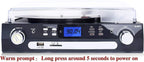 Tocadiscos Bluetooth 7 en 1 con altavoces estéreo, tocadiscos para vinilo a MP3 con reproducción de cassette, radio AM/FM, control remoto, codificación USB/SD, conector de salida de música de