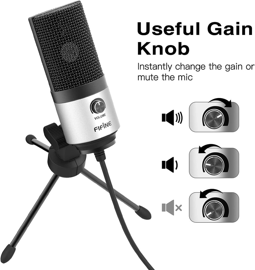 FIFINE Micrófono USB para Reunión de Video Zoom, Clase en Línea en...