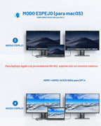 MOKiN Estación de acoplamiento para MacBook Pro, adaptador HDMI de doble