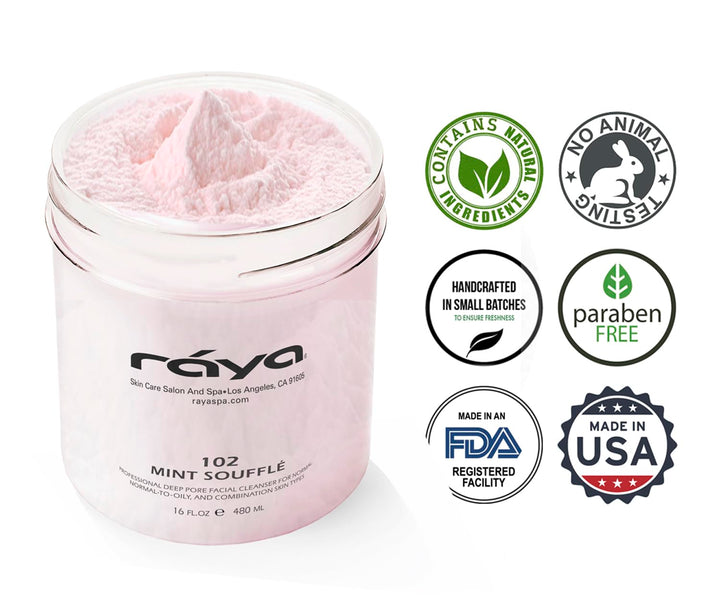 Raya Mint Soufflé Limpiador Facial 16 oz (102) | Lavado facial equi...