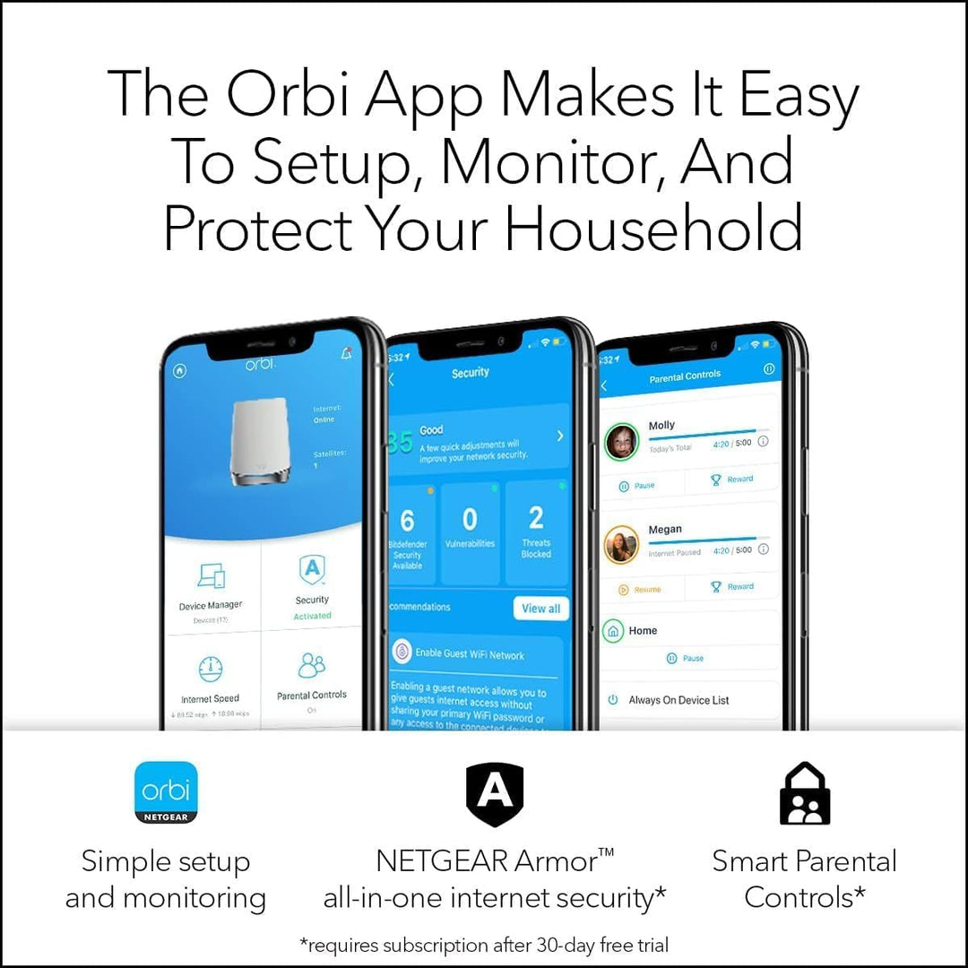 Netgear Netgear Orbi RBK753 - Sistema Wi-Fi (enrutador, 2 extensore...