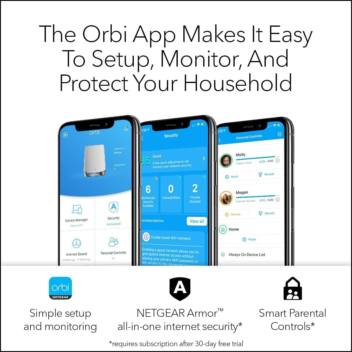 Netgear Netgear Orbi RBK753 - Sistema Wi-Fi (enrutador, 2 extensore...