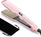 Wavytalk Plancha plana de titanio para cabello húmedo o liso, con v...