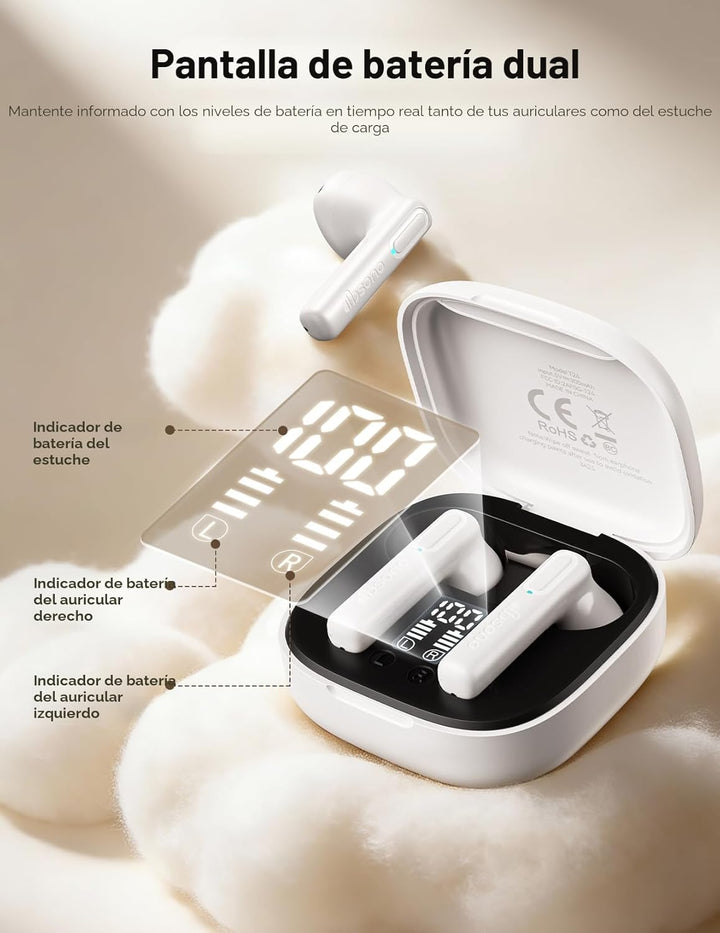Auriculares Bluetooth inalámbricos verdaderos: auriculares Bluetoot...