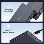 USB C a HDMI + DisplayPort Splitter 3 monitores con carga PD de 100 W Thunderbolt a HDMI DP Splitter 1 en 3 salidas Múltiples monitores Hub de pantalla extendida para convertidor compatible con