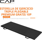 CAP Barbell Alfombrilla de ejercicio plegable, duradera, antidesgarros, acolchado grueso para fitness, aeróbicos, gimnasia y entrenamientos en casa. 72 pulgadas de largo x 24 pulgadas de ancho x 2