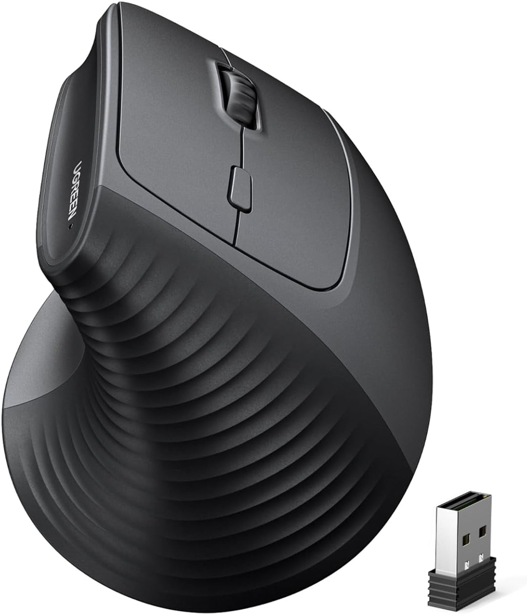 UGREEN Ratón vertical, mouse ergonómico inalámbrico Bluetooth, modo...