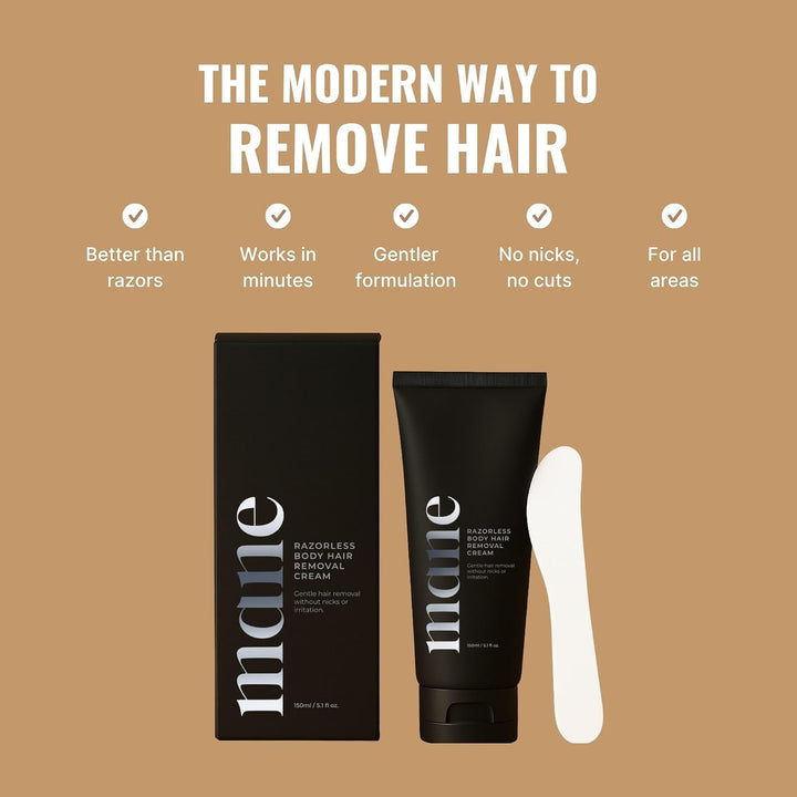 Superior Mane Crema depilatoria sin afeitar para hombres, depilació...