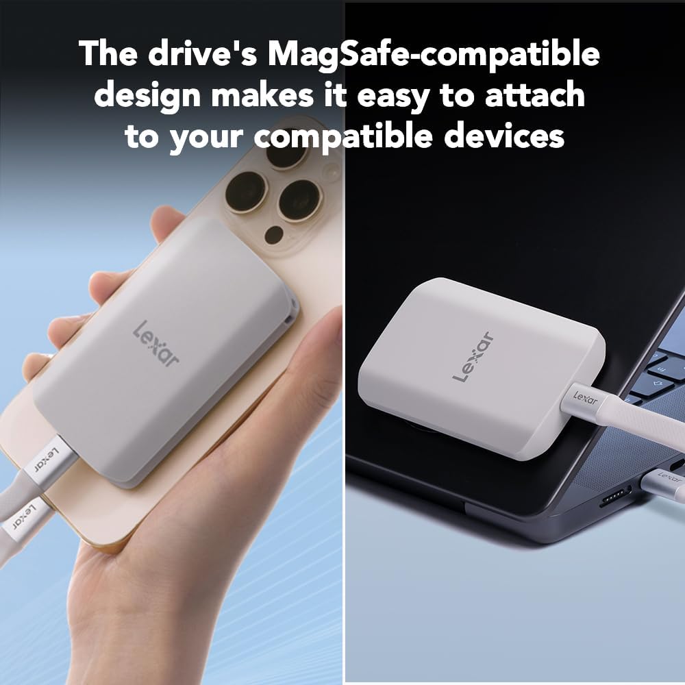 Lexar SSD externo ES5 de 1 TB, 2000 MB\/s R\/W, USB-C, magnético\/s...