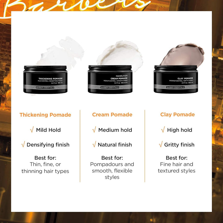 Redken Brews Pomada en crema para hombres, proporciona una sujeción...