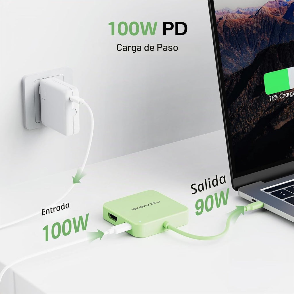 ACASIS USB C Hub 10Gbps, USB C a 4K 60Hz Adaptador HDMI para Laptop/MacBook
