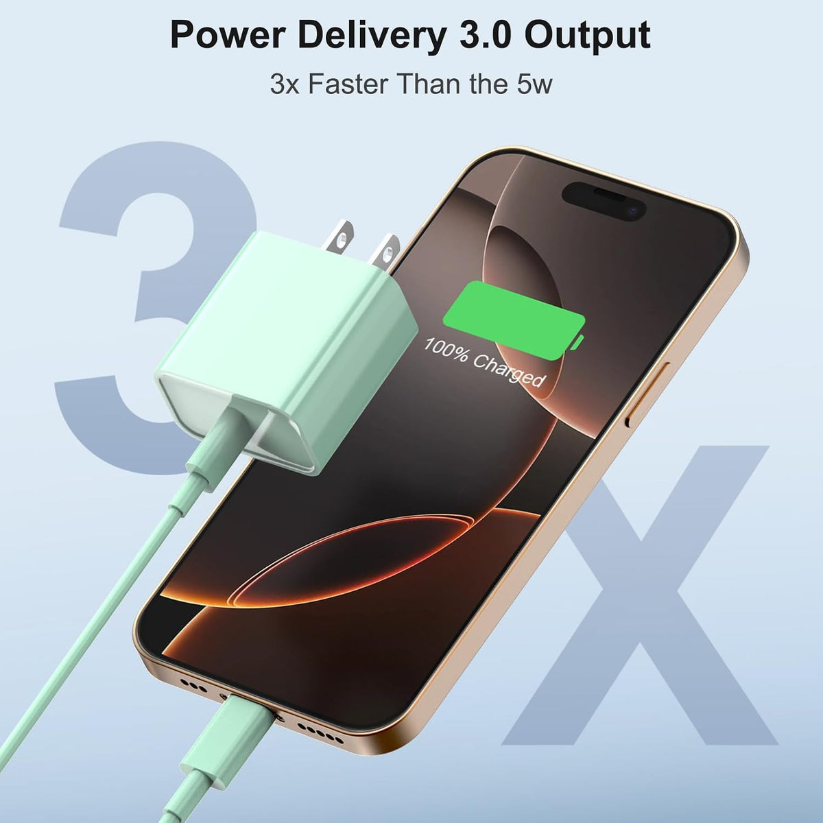 Cargador de carga rápida para iPhone 17 y 16 [certificado de seguridad UL] 20 W, paquete de 2 cargadores USB C, cargadores tipo C con cable tipo C de 6 pies para iPhone Air/17/17 Pro/17 Pro Max/16/16