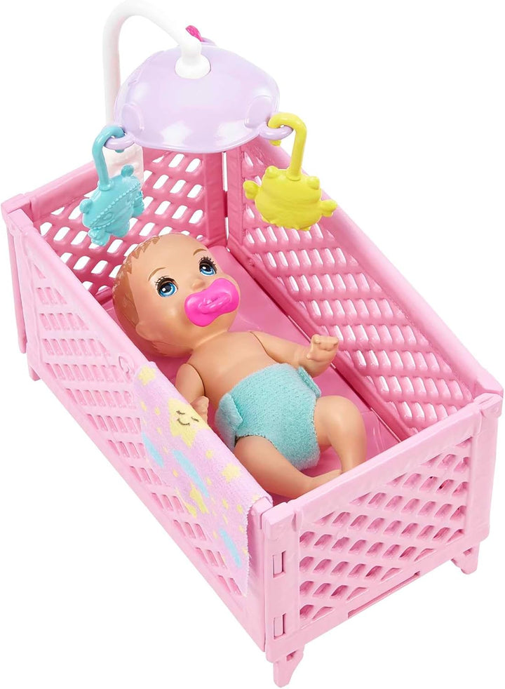 Barbie Skipper Babysitters Inc - Juego de juguete para cuna con muñ...