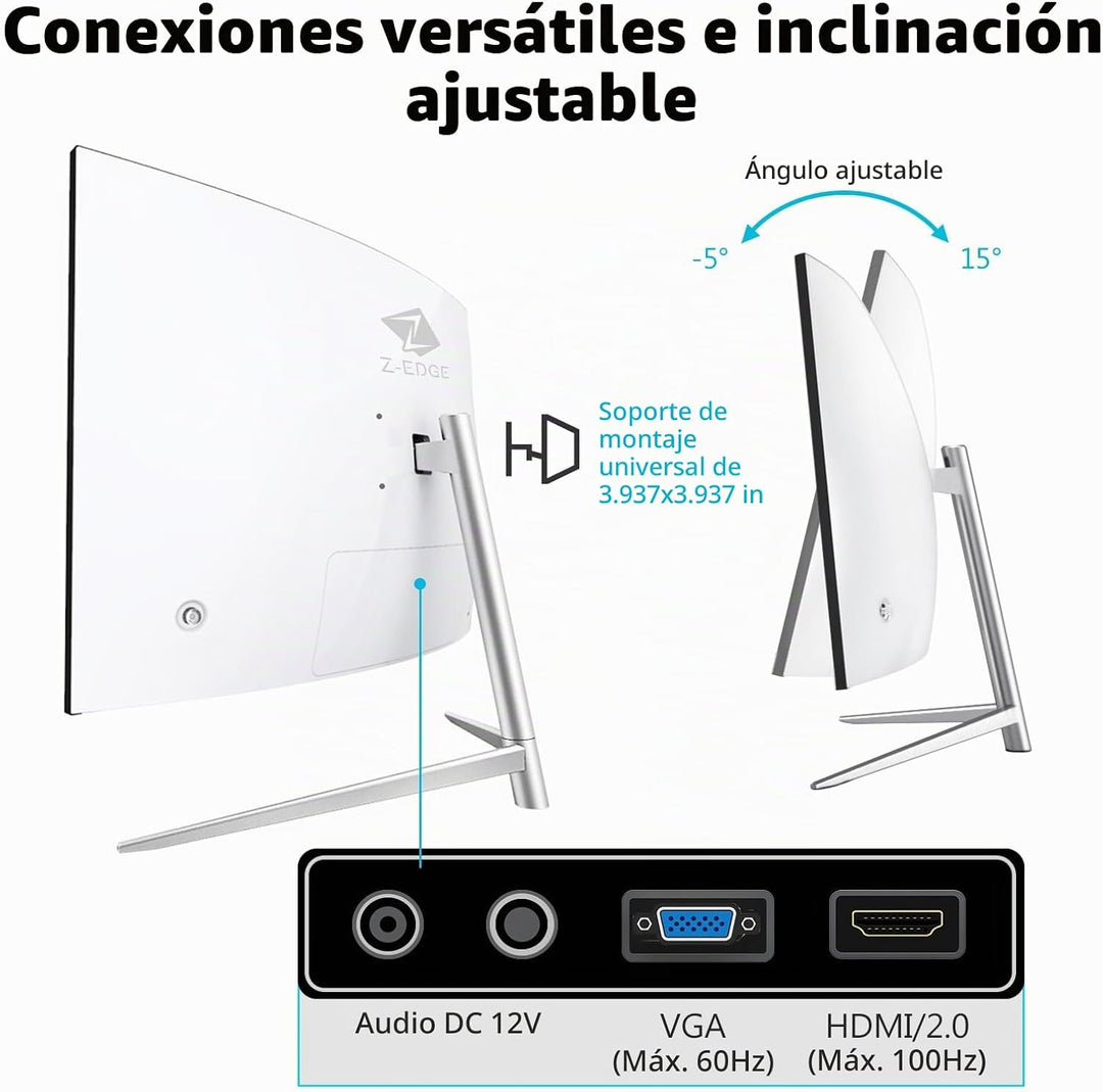 Z-Edge - Monitor curvo para juegos de 27 pulgadas, monitor de retro...