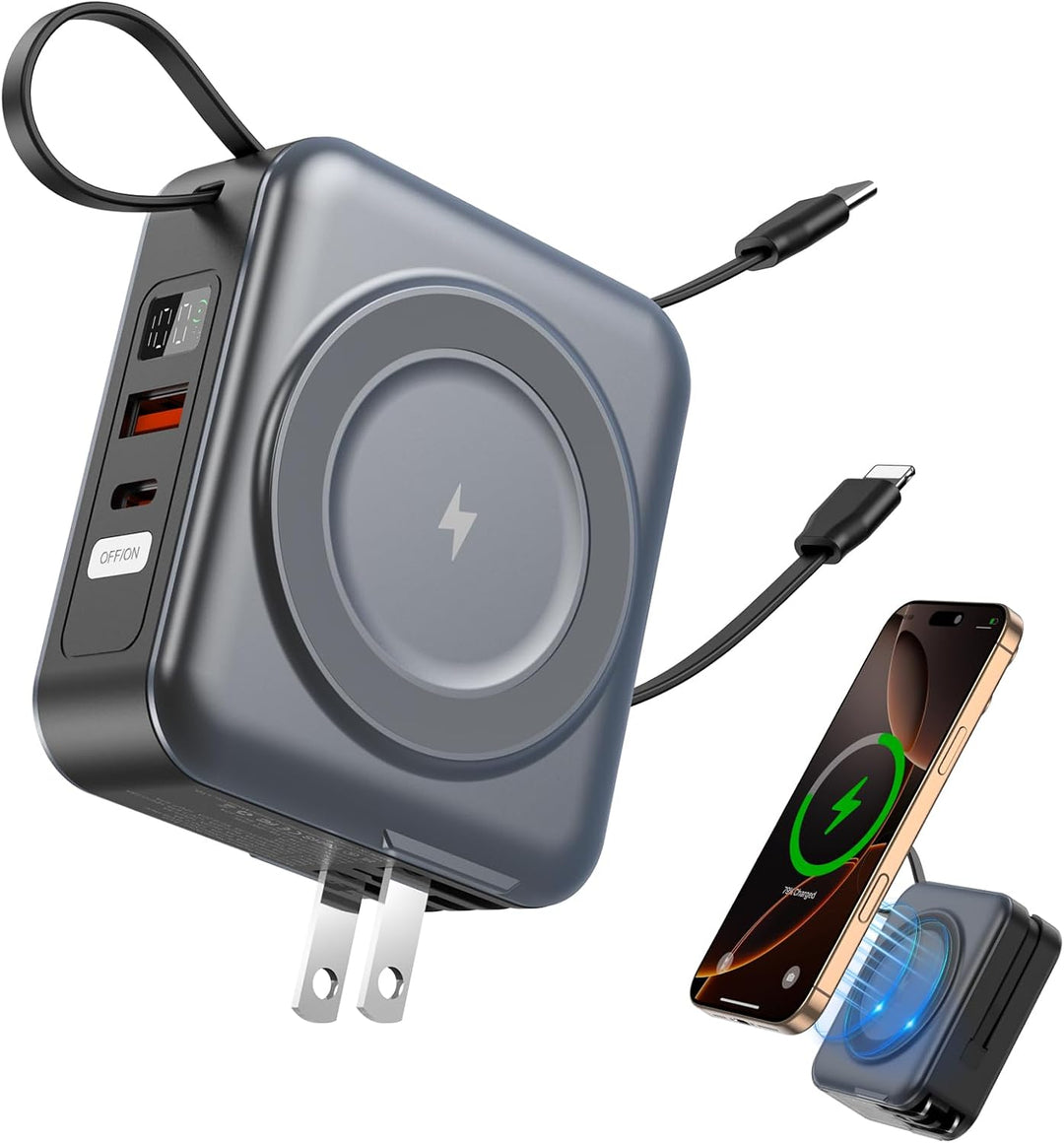 para Magsafe Cargador portátil con enchufe de pared AC, Banco de en...