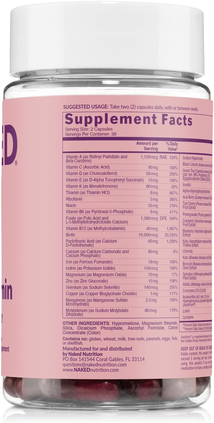 Multivitamínico diario para mujeres \u2013 Vitaminas A, C, E, selen...