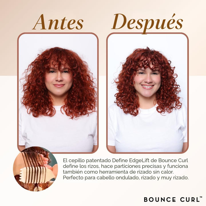 Bounce Curl Define EdgeLift Brush, Herramienta 5 en 1 para Rizos, O...