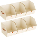 Cubos de almacenamiento de tela para armario, paquete de 6 cubos cuadrados de almacenamiento con doble asa para ropa, toallas, juguetes, cubos organizadores de almacenamiento para dormitorio, guardería, estantes, armario, espacios pequeños, beige