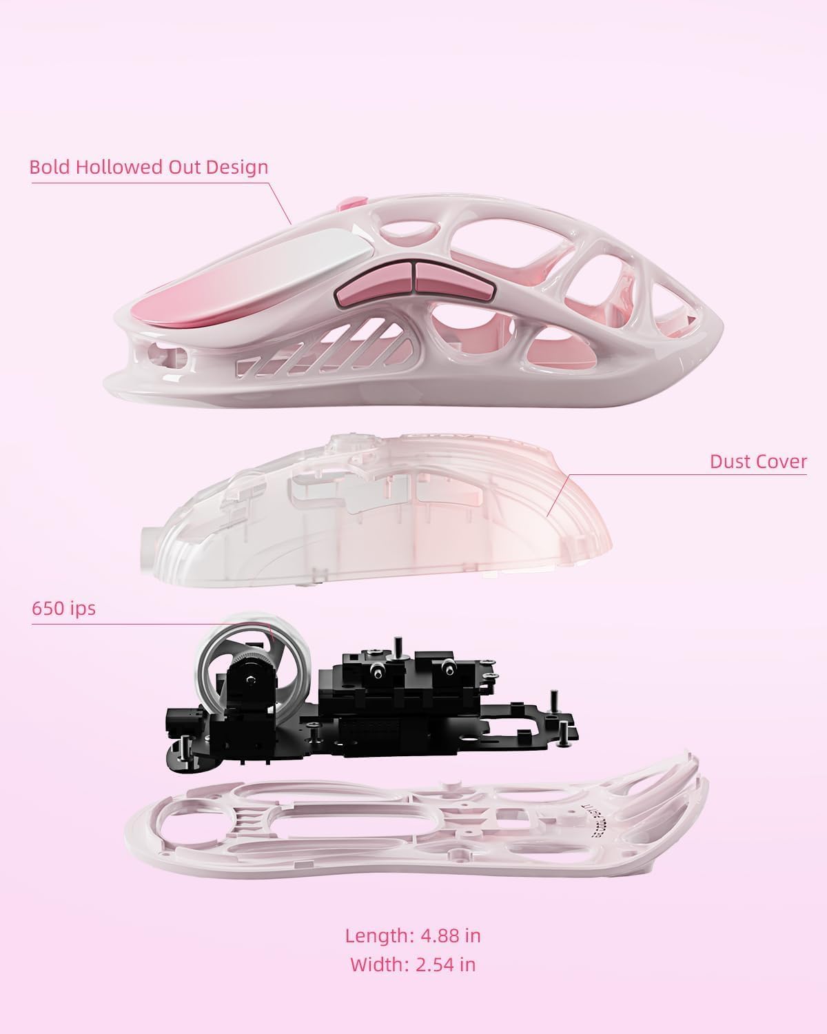 GravaStar Mercury M1 Pro - Mouse inalámbrico para juegos, aleación...