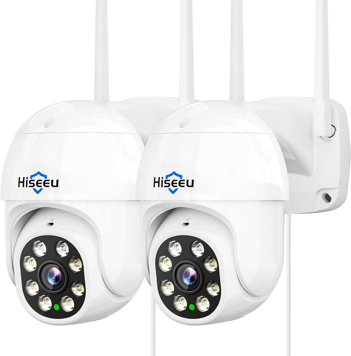 Hiseeu 2 piezas 5MP Cámara de seguridad PTZ Cámaras inalámbricas de...