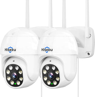 Hiseeu 2 piezas 5MP Cámara de seguridad PTZ Cámaras inalámbricas de...