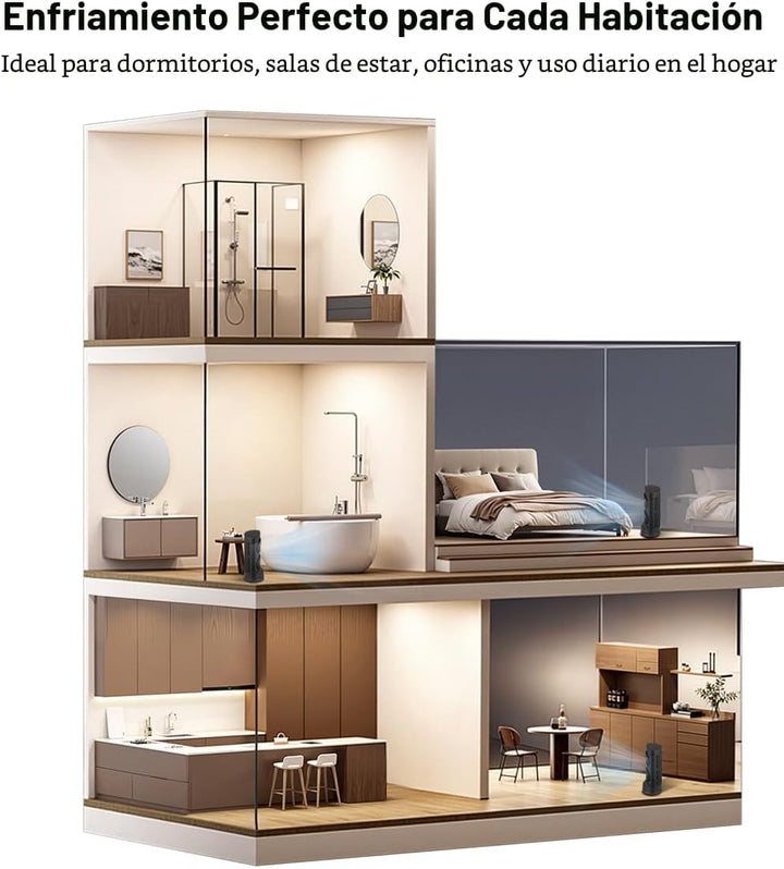 KopBeau Ventilador de torre para dormitorio, ventilador de mesa de...
