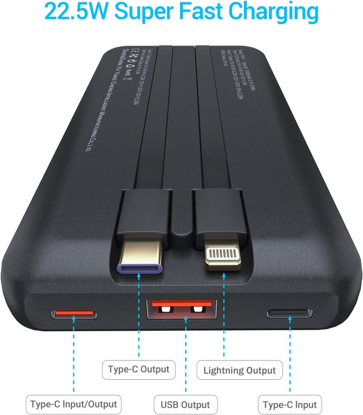 Antteez Cargador portátil de 10,000 mAh, cargador de batería de car...