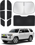 Persianas de ventana para Toyota 4Runner de 5ª generación 2010-2024, accesorios para parabrisas de ventana lateral y trasera, juego completo, protección de privacidad, camping, mantiene el vehículo fresco, color negro, 8 unidades