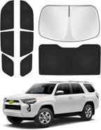 Persianas de ventana para Toyota 4Runner de 5ª generación 2010-2024, accesorios para parabrisas de ventana lateral y trasera, juego completo, protección de privacidad, camping, mantiene el vehículo fresco, color negro, 8 unidades