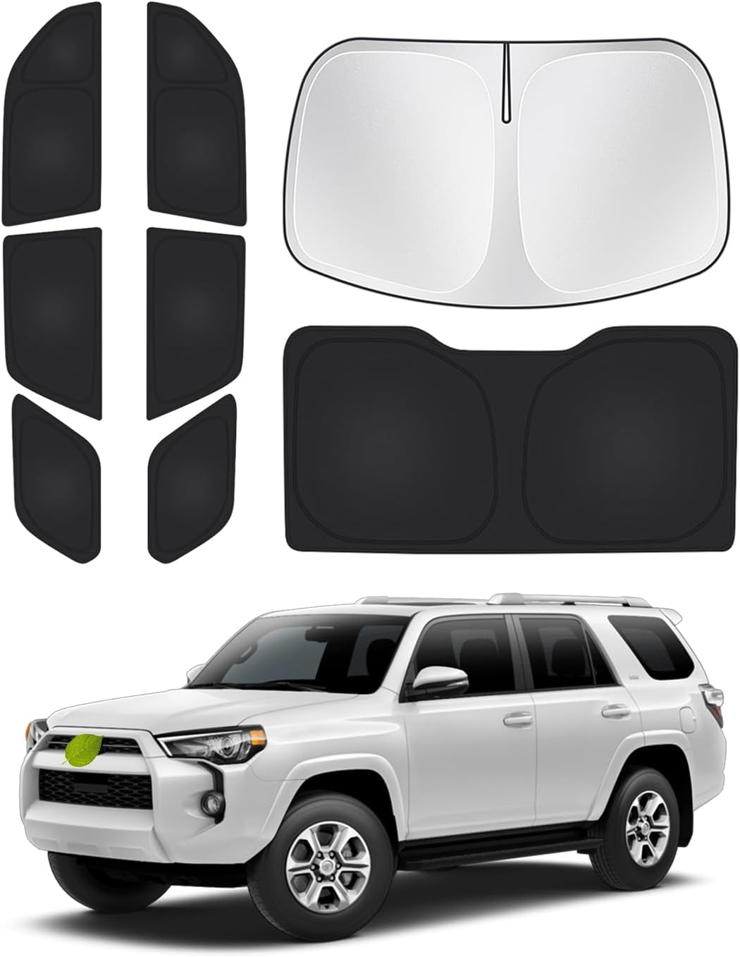 Persianas de ventana para Toyota 4Runner de 5ª generación 2010-2024, accesorios para parabrisas de ventana lateral y trasera, juego completo, protección de privacidad, camping, mantiene el vehículo fresco, color negro, 8 unidades