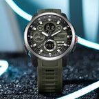 Reloj deportivo con caja de acero inoxidable para hombre, reloj militar, cronómetro LED para exteriores, digital, electrónico, grande, pantalla dual, impermeable, táctico, reloj de pulsera para