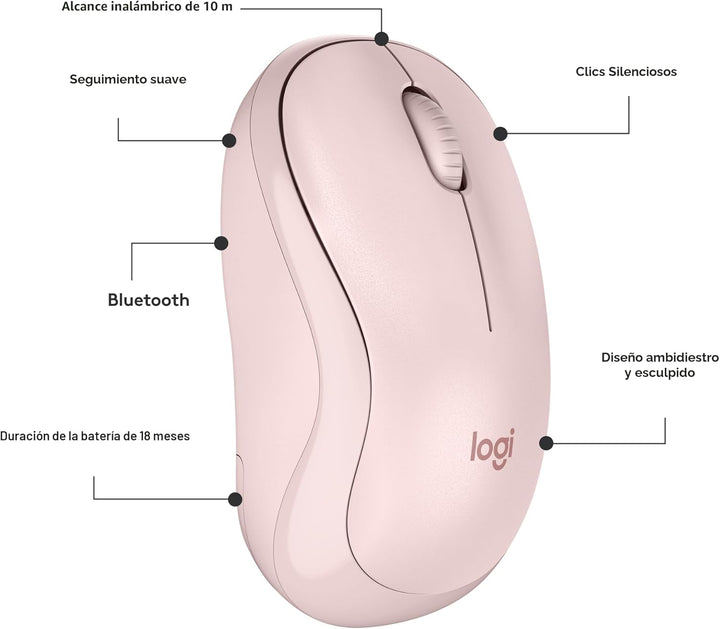 Logitech M240 - Ratón Bluetooth silencioso, inalámbrico, compacto,...