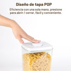 Juego de recipientes herméticos Pop para almacenamiento de alimentos con tapas, 6 piezas apilables con apertura de un botón, recipientes para alimentos para organización y almacenamiento de despensa