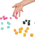 TENZI Dice Party Game - Una Diversión Veloz para Toda la Familia - 4 Juegos de 10 Dados Coloreados con Tubo de Almacenamiento - Los Colores Pueden Variar