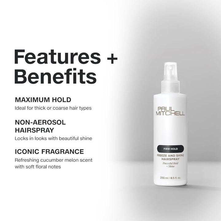 Paul Mitchell Freeze and Shine Super Hairspray, máxima sujeción, la...