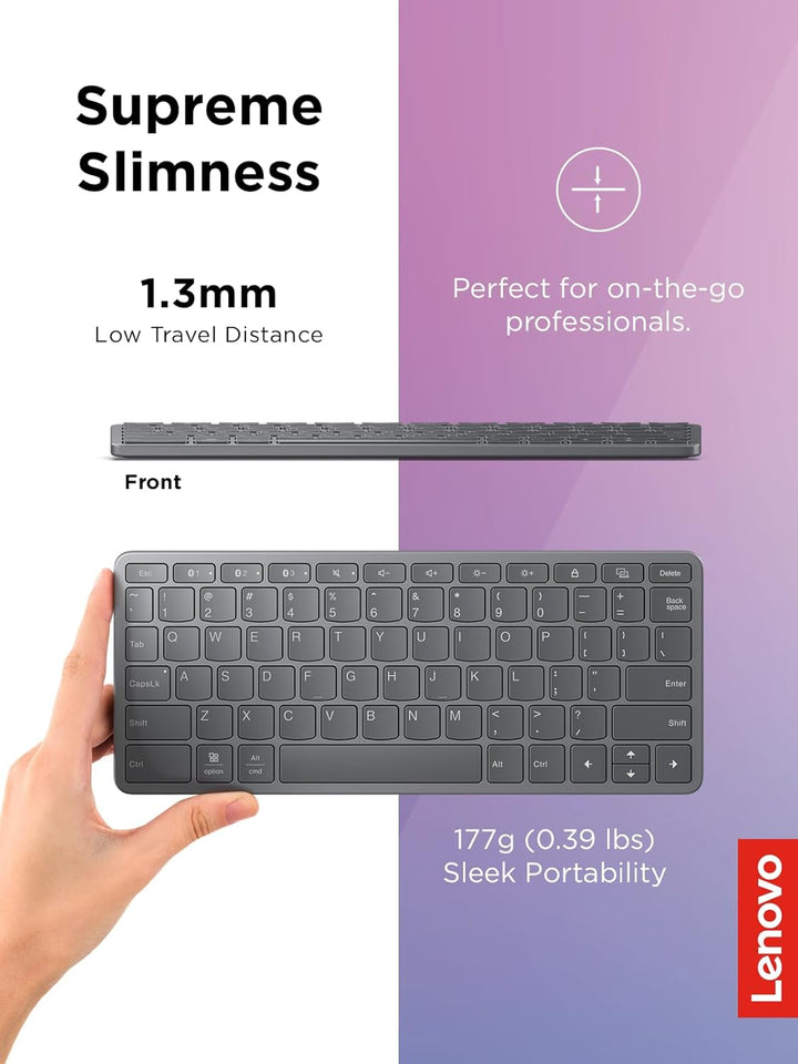 Lenovo Teclado inalámbrico Bluetooth multidispositivo, conecte hast...