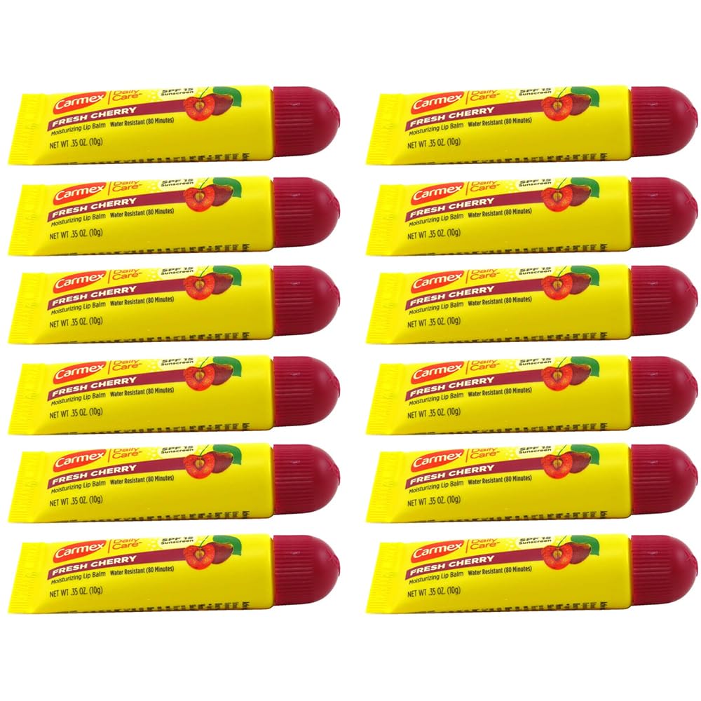 Carmex Bálsamo Labial Fresh Cherry Spf#15 Tubo de 0.35 onzas (12 pi...