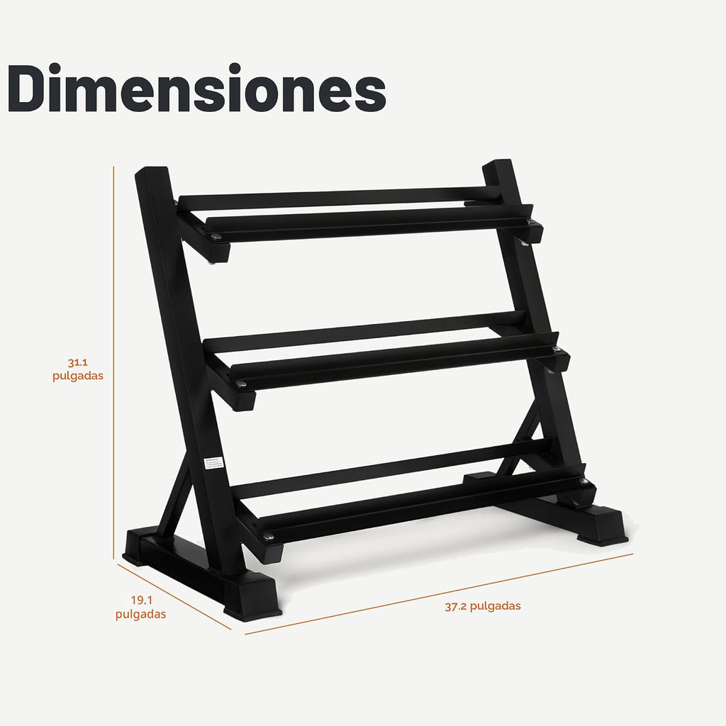 Amazon Basics Soporte de pesas ajustable de 3 niveles, solo soporte de acero resistente, negro