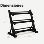 Amazon Basics Soporte de pesas ajustable de 3 niveles, solo soporte de acero resistente, negro