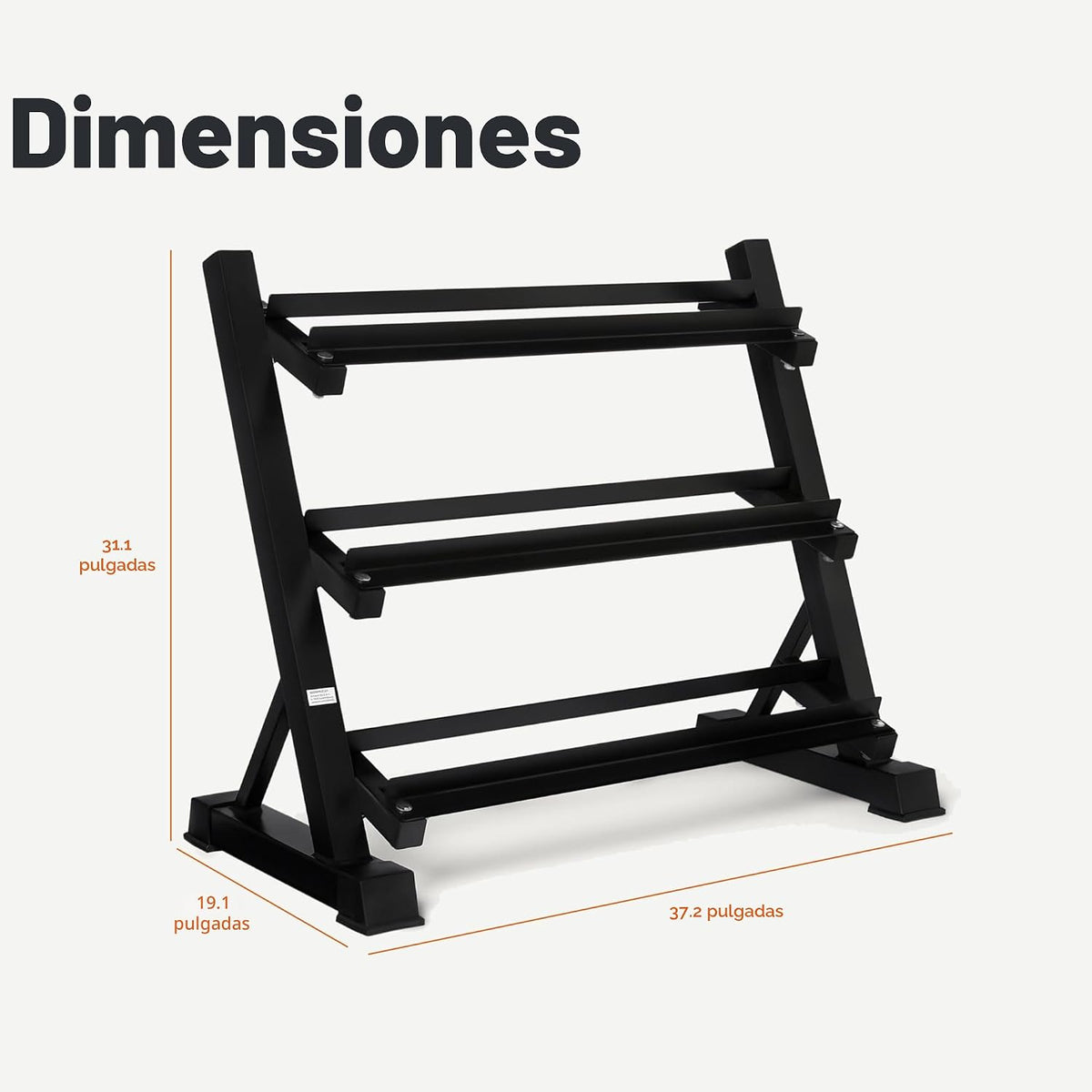 Amazon Basics Soporte de pesas ajustable de 3 niveles, solo soporte de acero resistente, negro