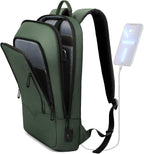 HK - Mochila para hombre, bolsa delgada para computadora portátil de 15,6
