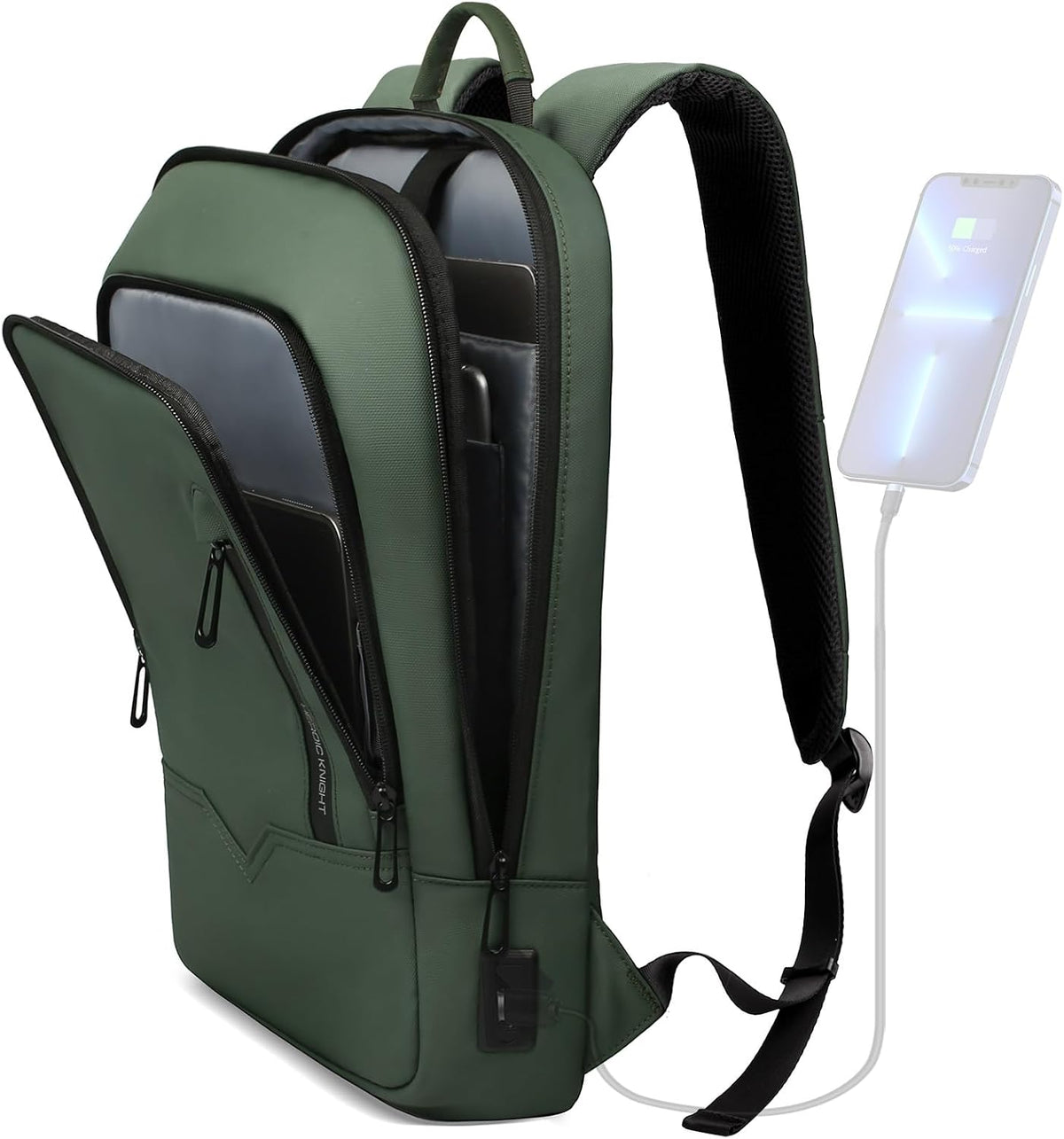 HK - Mochila para hombre, bolsa delgada para computadora portátil de 15,6