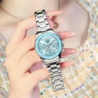 OLEVS Reloj para Mujer Moderno de Moda con Diamantes para Damas Analógico, Acero Inoxidable, Resistente al Agua, Luminosa, Día, Fecha, Dos Tonos