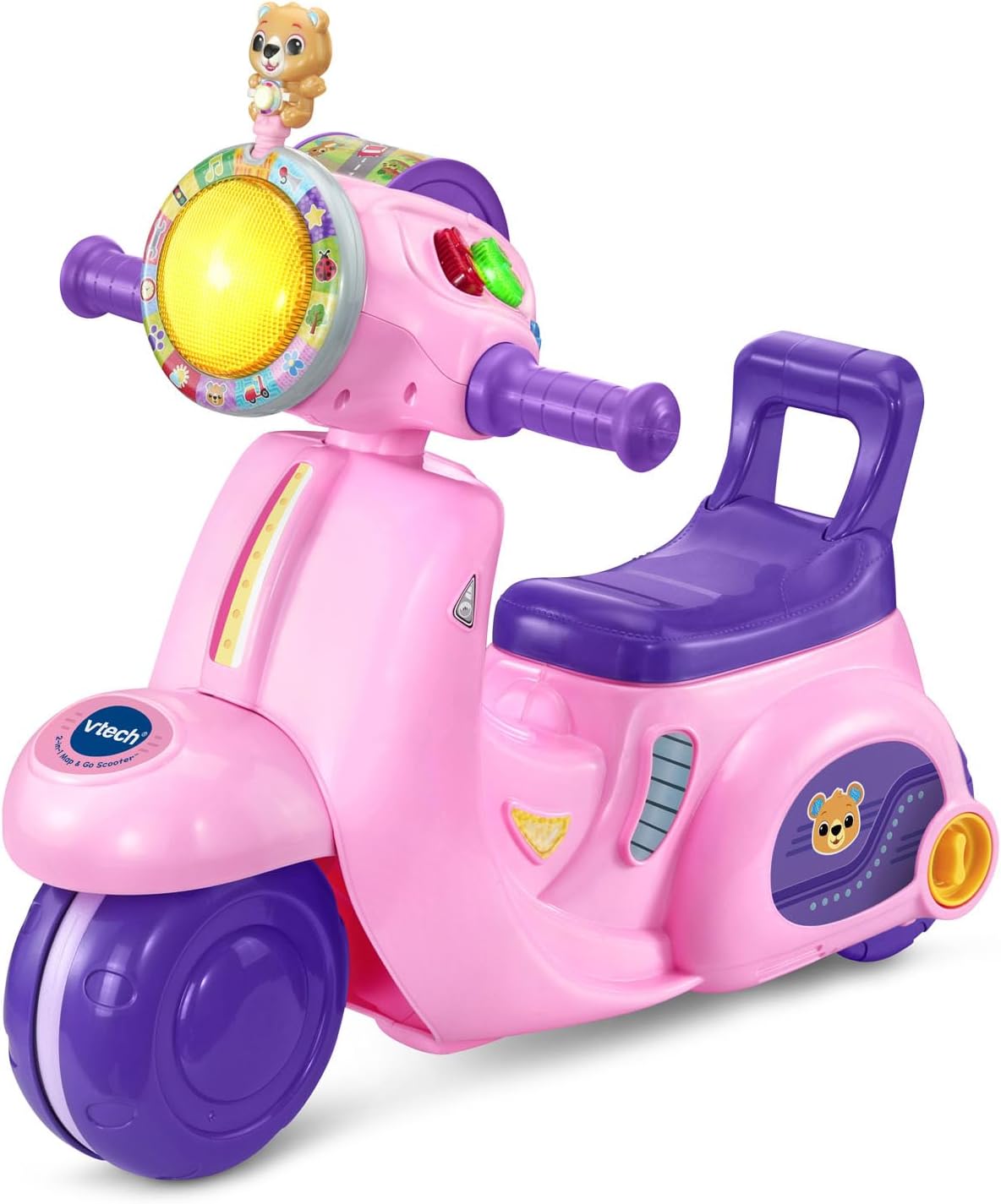 VTech Scooter Map and Go 2 en 1 para niños pequeños, color rosa